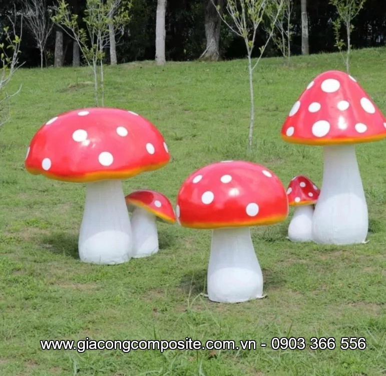 nhận làm mô hình composite theo yêu cầu 2825 - Mô hình nấm composite  H1650mm